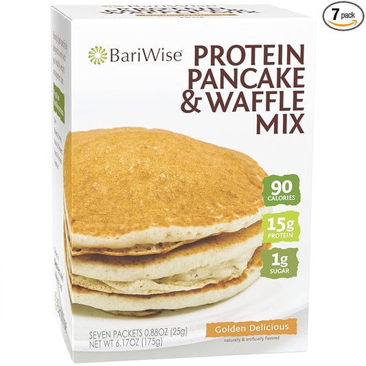 BariWise Protein Pancake & Waffle Mix, Golden Delicious, Low Sugar & Low Carb (7ct)