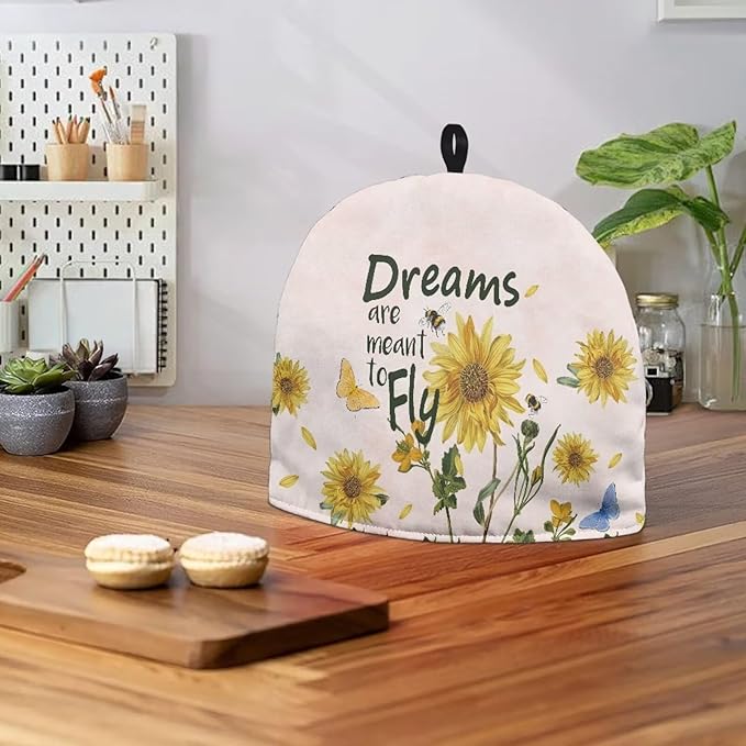 Generic Hudotybom Sunflower Print Tea Cozy for Teapot Insulated Large Teapot Cover to Keep Warm Tea Kettle Cover Machine Washable Coffee Pot Cloth Covers Kitchen Home Decorations for Housewife Mom