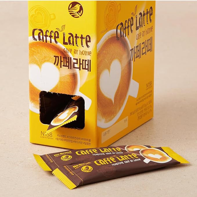 COELO Caffe Latte Coffee Mix 30Pack x 13g (Total 13.7oz) Premium Korean Instant Coffee Milk Sweetness Flavor Treats Individual Packets On-the-Go Camping K-Coffee Single Serve Sticks Easy Cut