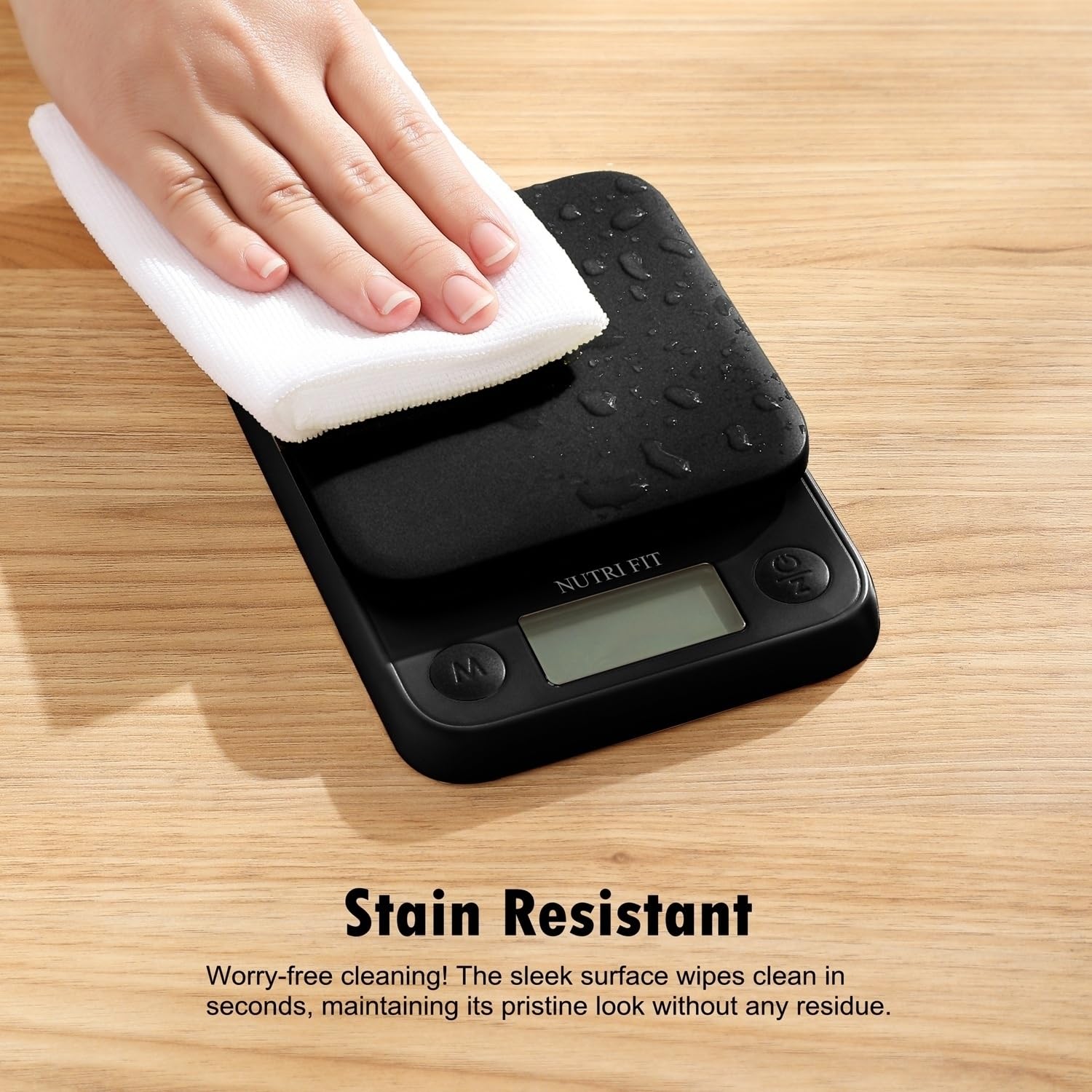 NUTRI FIT Food Scale Small Digital Kitchen Scales Weight Grams Ounces Black