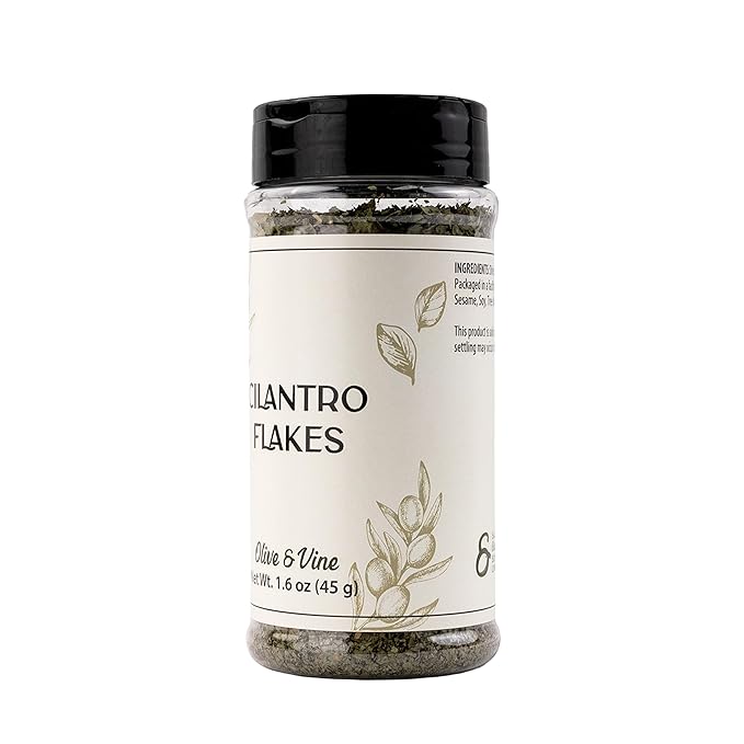 Olive & Vine Cilantro Flakes, Fresh & Zesty, For Tacos & Salsas, Rich Tradition, Authentic Taste, For Global Recipes (1.6 Ounce)