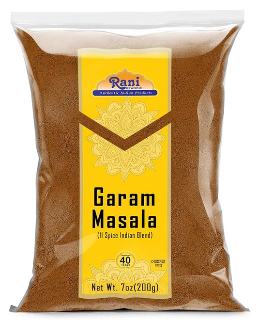 Rani Garam Masala Indian 11-Spice Blend 7oz (200g) ~ All Natural, Salt-Free | Vegan | No Colors | Gluten Friendly | NON-GMO | Kosher | Indian Origin