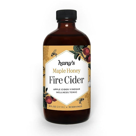 Hany's Harvest Maple Honey Fire Cider ??8 fl oz Glass Bottle | All-Natural, Small-Batch, Handcrafted, Non-GMO, Gluten-Free