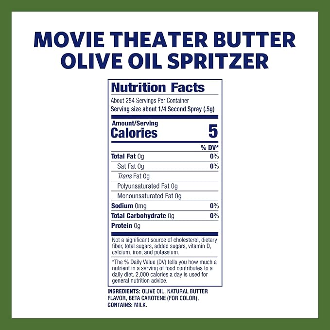 Kernel Season's Movie Theater Butter Olive Oil, Spritzer, 5.00 Ounce