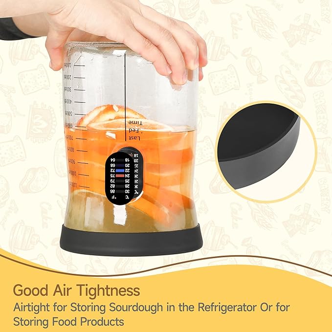 Pro Sourdough Starter Kit- 50oz Large Capacity Sourdough Starter Jar, 17 Flavorful Fermentation Recipes, Sourdough Bread Baking Supplies for Making Delicious Sourdough Breads(2PCS)