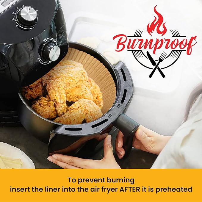 6.3??Small Round Air Fryer Liners, 2-4 qt Airfryer Paper Liners, 125Pcs Disposable parchment paper for air fryer ??Non-Stick and Oil Proof for Easy Cleanup by Baker's Signature