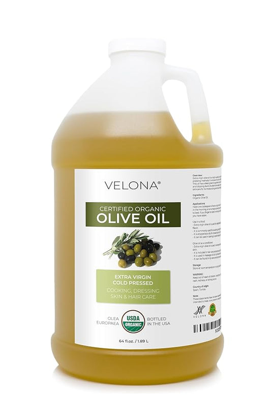 Olive Oil Extra Virgin Organic UNREFINED Cold Pressed VELONA (64oz)