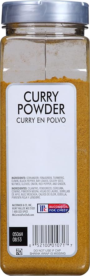 McCormick Culinary Curry Powder, 16 oz - One 16 Ounce Container of Curry Powder Spice Blend of Coriander, Turmeric, Nutmeg, Clove, and Ginger Perfect for Curries and Shrimp Dishes