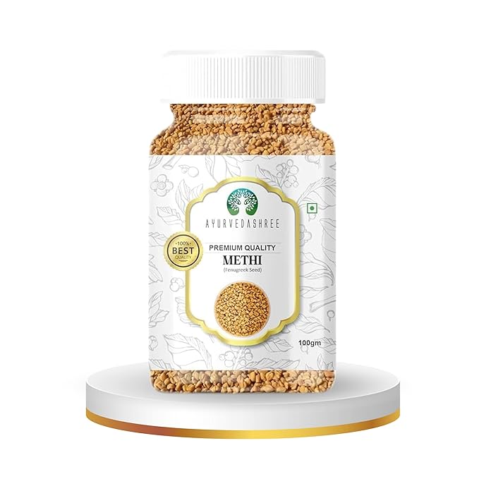 AYURVEDASHREE Fenugreek (Methi) Seeds Whole 100gm | Trigonella foenum graecum | All Natural | Vegan | Non-GMO | Indian Origin, used in cooking & Ayurvedic spice