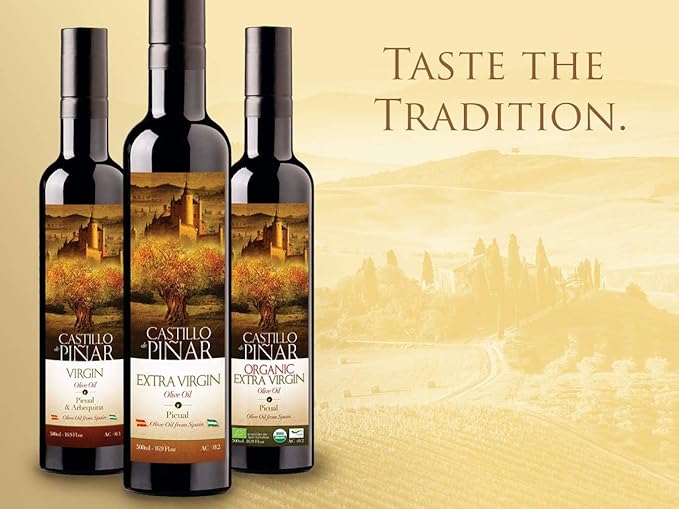 Castillo de Piñar First Cold Pressed 250ml Organic Extra Virgin Olive Oil Certified USDA Organic and NON-GMO