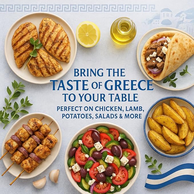 Nikos Kitchen All Purpose Greek Seasoning Blend - Mediterranean Spice Mix for Chicken, Lamb, Gyro, Greek Salad, Potatoes, Fish and Vegetables - NO MSG - 3.9oz