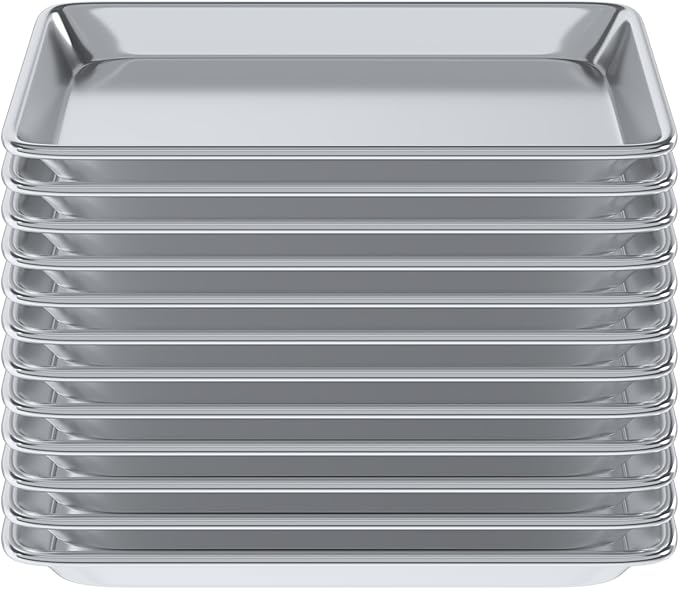 13 in. x 10 in. 19 Gauge Quarter size Aluminum Bun. / Sheet Pan. Pack of 12
