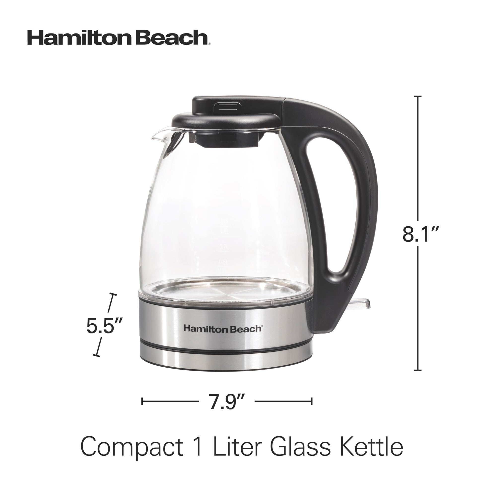 Hamilton Beach 1 Liter Electric Tea Kettle, Water Boiler & Heater