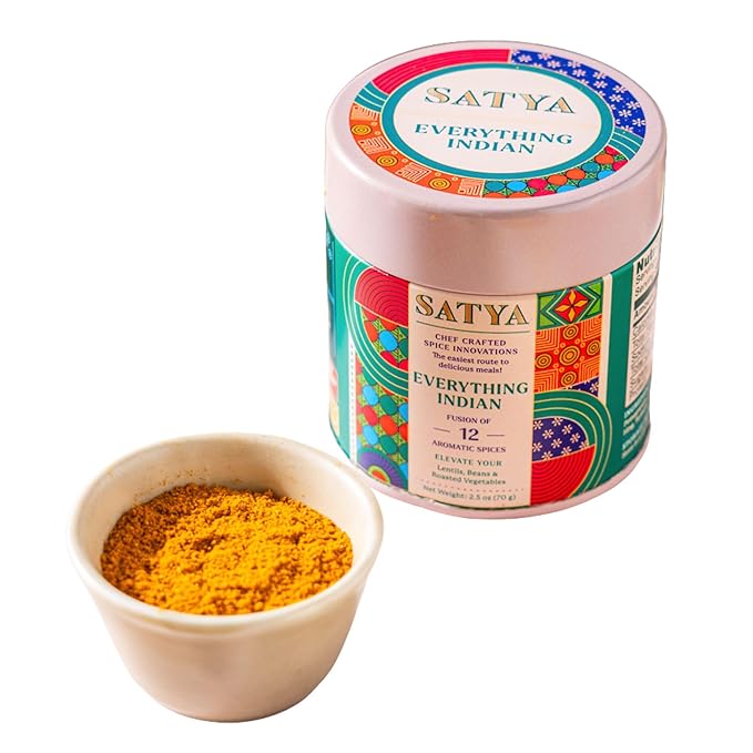 Satya Blends Everything Indian Masala-Tangy, Spicy Flavor 12 Spice Blend | Vegan & Low Sodium | Garam Masala for Vegetables | Gluten & Dye Free | Authentic Indian Spices & Seasoning- 2.5Oz(Pack of 1)