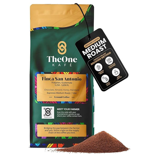 TheOne Kafé Guatemala Medium Roast Ground Coffee ??Organic, Single Origin, Premium Specialty Coffee, Ethically Sourced, Smooth & Rich Flavor ??Fresh Roasted for Espresso, Drip, Pour Over ??12 oz