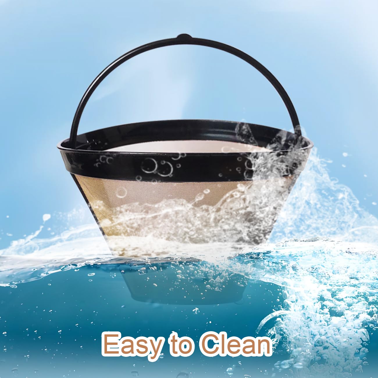 Ainreond 2Pcs Reusable Coffee Filter Basket, No.4 Cone Coffee Maker Filters, for Ninja and