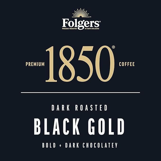 Folgers 1850 Black Gold Dark Roast Coffee, 60 Keurig K-Cup Pods