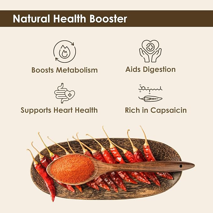 Organic Cayenne Pepper Powder 16.60 oz - Ground Red Chili for Cooking, Spices & Seasoning - Cayenne Pepper Organic, Gluten Free, USDA Ceritified, Kosher - The Holly Tree
