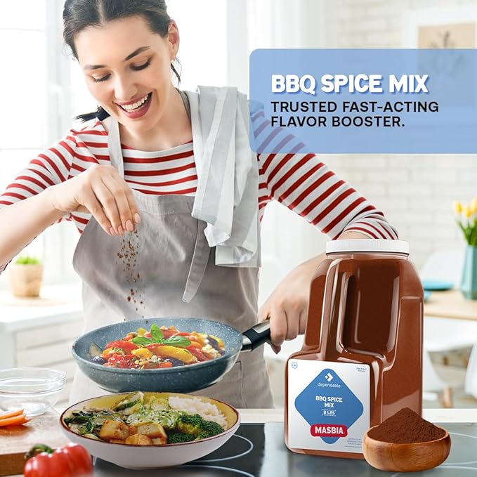 Dependable Food BBQ Spice Mix - 8 Lb. Resealable Jug - Non-GMO, Kosher ??Perfect Blend for Grilling, Smoking, and Roasting