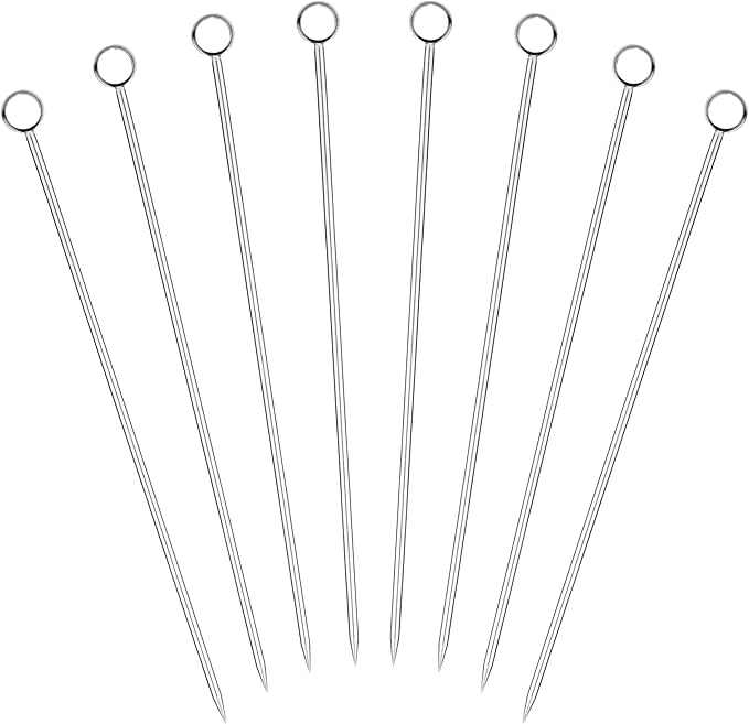 Zenlogy 8” long Appetizer Picks (pack of 8) – Stainless Steel - Eco Friendly and Reusable