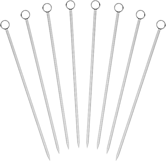 Zenlogy 8” long Appetizer Picks (pack of 8) – Stainless Steel - Eco Friendly and Reusable
