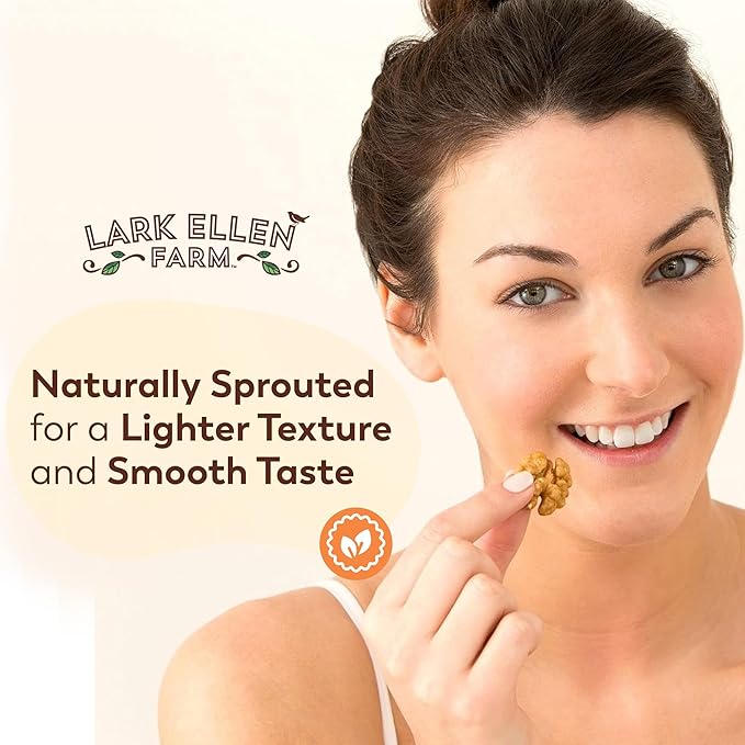 Lark Ellen Farm Organic Sprouted Walnuts ??Raw, Unsalted, Keto-Friendly, Healthy Vegan Snack, Gluten-Free, 10 Oz, 3 Pack