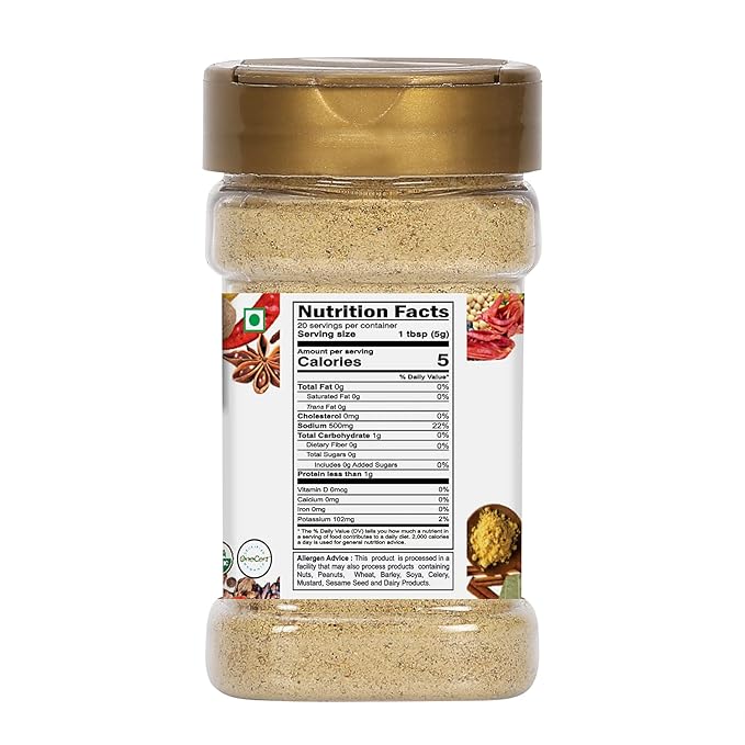 Dwaraka Organic - Chaat Masala Powder, 3.5oz, Healthy, Organic, Non GMO, All Natural