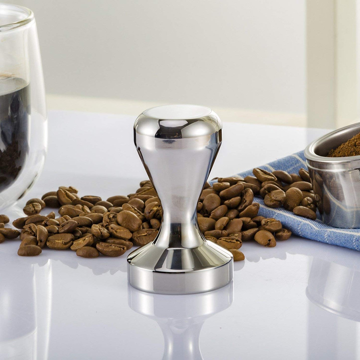 APTSPADE 51mm Espresso Tamper, Coffee Tamper with Flat Base, Solid Aluminum Alloy Coffee Press