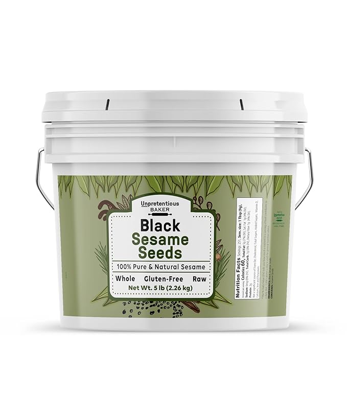 Unpretentious Black Sesame Seeds, 1 Gallon, Whole, Natural, and Nutty Flavor