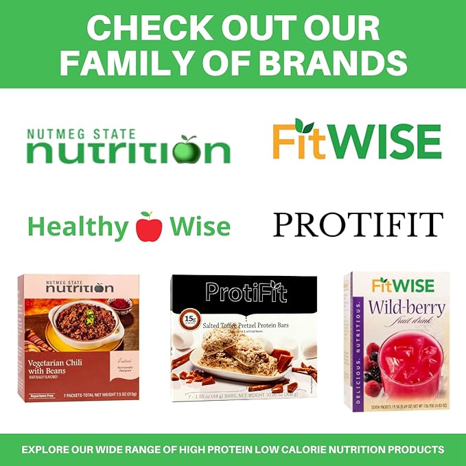 Nutmeg State Nutrition HealthyWise - High Protein Pancake Mix, 15g Protein, Low Carb, Low Calorie, Low Sugar, Healthy Breakfast Meal, KETO Friendly, 7 Servings Per Box (Golden Delicious, 1 Pack)