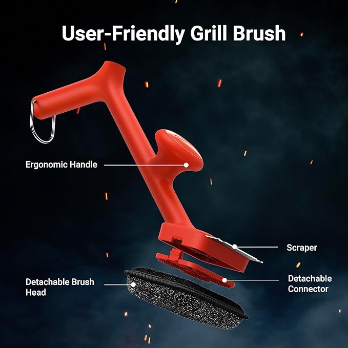 BQ03 Grill Brush Replaceable Cleaning Head, Safe Bristle-Free BBQ Cleaning Tool, Barbecue Grill Cleaner, 6 Pcs Refill, Only for BQ03