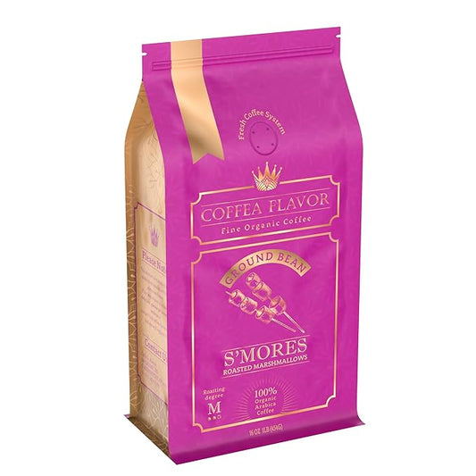 Flavored Ground Coffee ??S'mores, 100% Arabica, Single Origin, Medium Roast, USDA Organic, Naturally Flavored ??by Coffea Flavor
