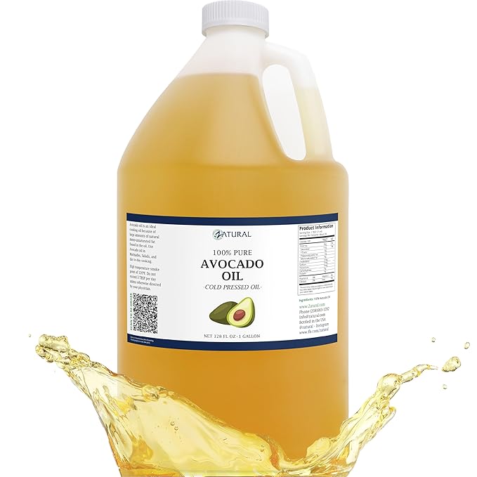 Zatural 100% Avocado Oil Pure Natural without Additives, Clean, Cold Pressed, Non-GMO, Vegan: For Cooking, Frying, Baking and for Sauces, Dressings, Marinades, Salads (1 Gallon)