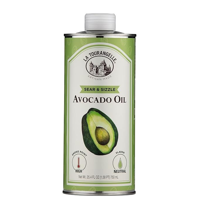 La Tourangelle, Sear & Sizzle Avocado Oil, Handcrafted from Premium Avocados, High Smoke Point Refined Oil Great for High Heat Cooking, Frying, Cast Iron Seasoning, 25.4 fl oz