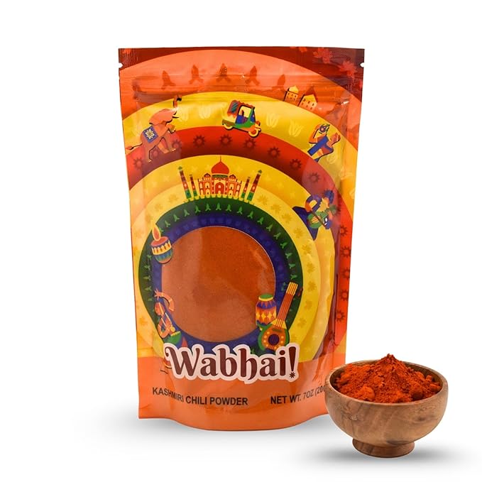 Wabhai! Kashmiri Chili Powder | Vibrant | Aromatic | Mild Heat | All Natural | Finest Spices (7oz (200g), 7, Ounce)