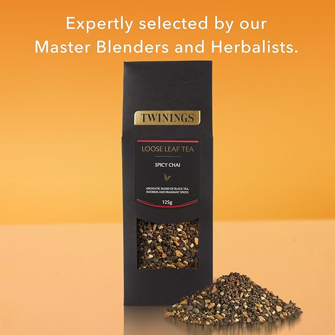 Twinings Spicy Chai Loose Leaf Black Tea, 4.41 Ounce (125g) Pouch, Caffeinated, Enjoy Hot or Iced