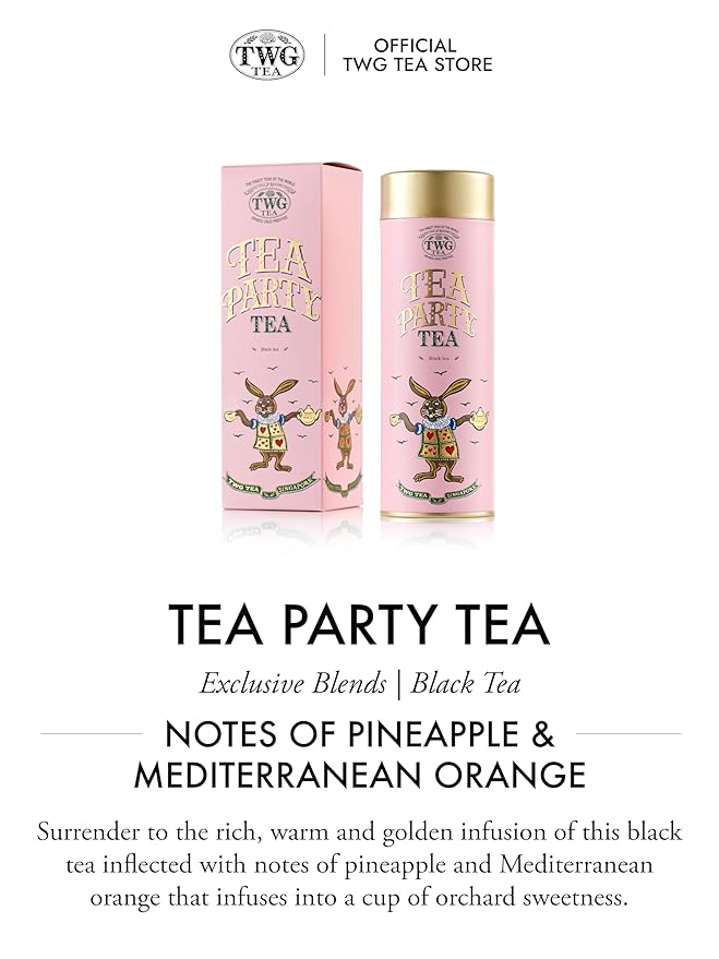 TWG Tea | Tea Party Tea | Black Tea | Marigold & Tropical Fruits | Haute Couture Tin, 100g | Gift Set