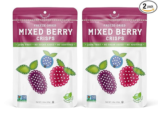 Nature???Turn Freeze-Dried Fruit Snacks, Mixed Berry Crisps, Pack of 2 (1.2 oz Each)