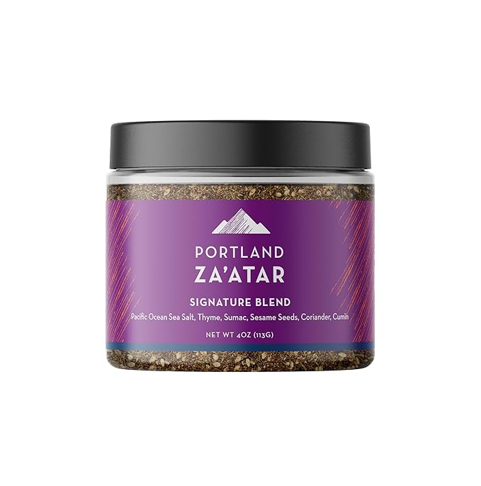 Portland Salt Co. Za?™atar Spice Blend w/Sea Salt ??Signature All-Purpose, Middle Eastern Seasoning & Rub - Non-GMO, 4 Oz (Pack of 1)