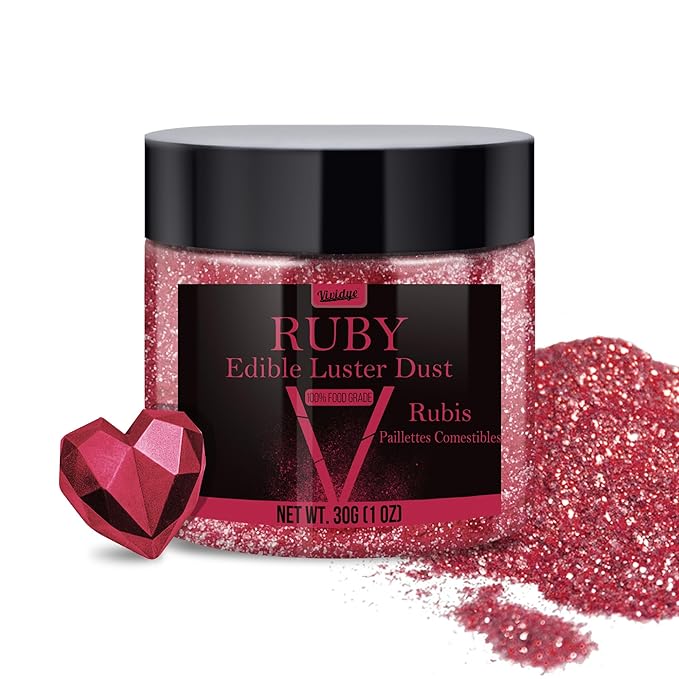 Edible Glitter - 30g / 1oz Luster Dust Edible Glimmer Powder for Sparkling Drinks, Foods, Wine, Cake - Food Grade Shimmer Dust Powder for Baking, Beverage, Cookies Decoration
