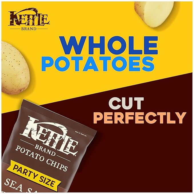 Kettle Brand Potato Chips, Sea Salt Kettle Chips, 13 Oz (Pack of 2)