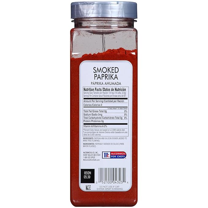 McCormick Culinary Smoked Paprika, 17 oz (Pack of 6) - Six 17 Ounce Containers of Sweet and Smoky Paprika Perfect for Spanish Cuisine, Chicken, Fish, Pork, Potatoes, and More
