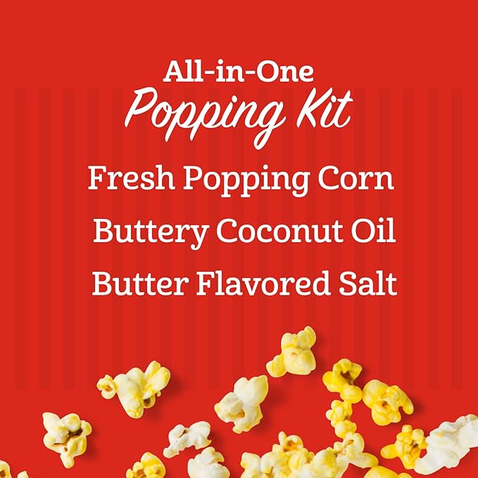 Franklin?셲 Gourmet Popcorn All-In-One Popcorn Packs for Popcorn Machine - 8oz Pack of 10 - Made in USA - Packs of Corn Kernels with Buttery Salt & Oil