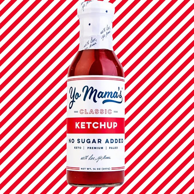 Yo Mama's Foods Keto Classic Ketchup ??Pack of (2) - Zero Calorie, No Sugar Added, Low Carb, Vegan, Gluten Free, Paleo Friendly, and Made with Whole Non-GMO Tomatoes!
