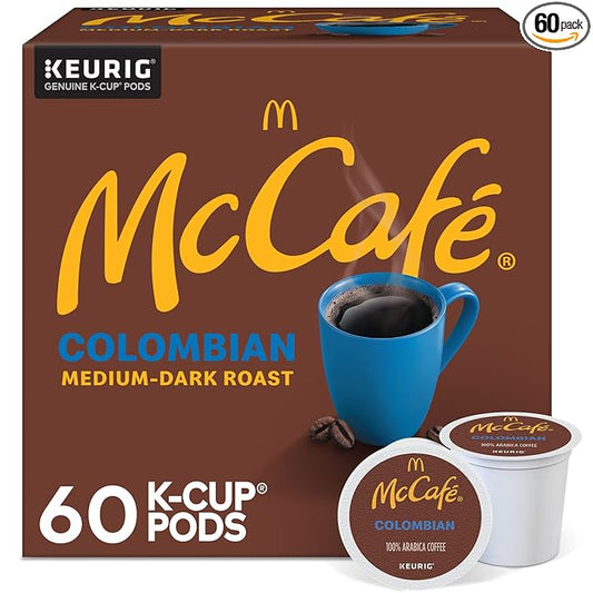 McCafe Colombian, Single Serve Coffee Keurig K-Cup Pods, Medium Roast, 60 Count, (6 Packs of 10)