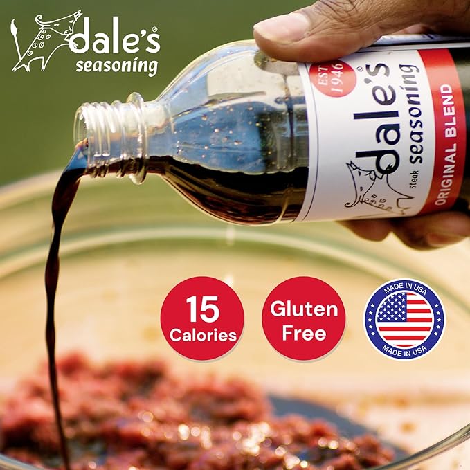 Original Steak Seasoning By Dale's, Gluten Free, No Cholesterol | Delicious on All Meats, Fish, and Vegetables | (2) 16 oz Bottle | No Long Marinating, Savory Blend of Exotic Spices!