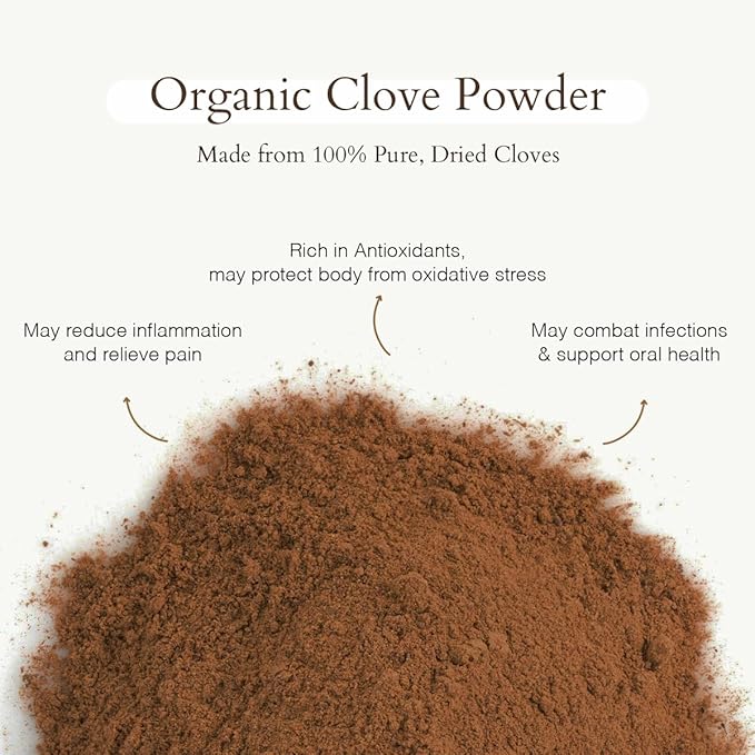 Geo-Fresh Organic Clove Powder ??1.59 oz Glass Jar ??Ground Cloves ??USDA Certified, Non-GMO, Kosher, Gluten-Free ??Premium Organic Cloves Powder for Cooking & Baking