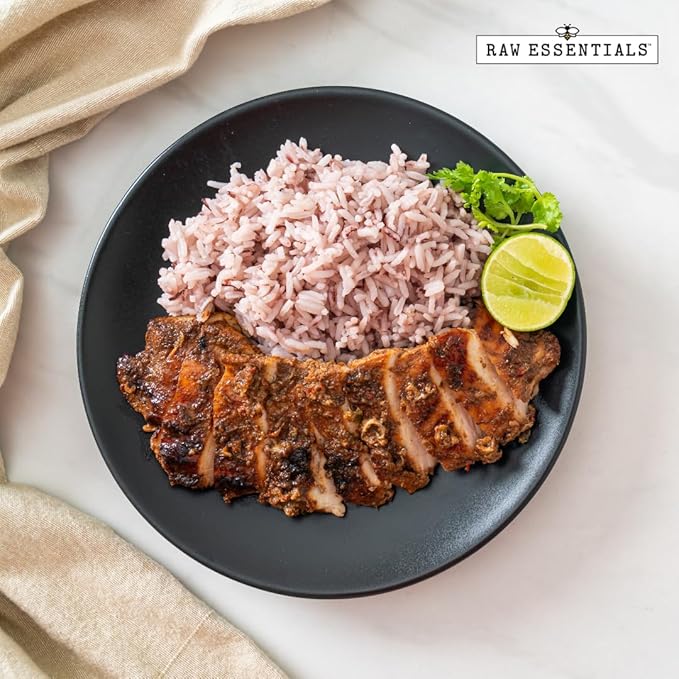 Raw Essentials Caribbean Jerk Rub ??Spicy & Aromatic ??Perfect on Grilled Meats, Seafood, Tofu & Roasted Vegetables ??Non-GMO, Gluten Free, Vegan - 9 Ounce Bottle