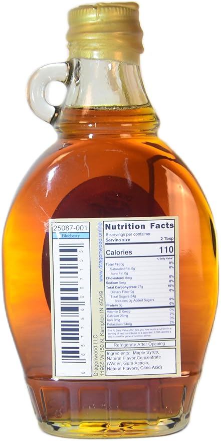 Blueberry Maple Syrup - For Pancakes and Waffles ??Made With Pure Maple Syrup And Natural Flavor - By Dragonwood (8 fl oz)