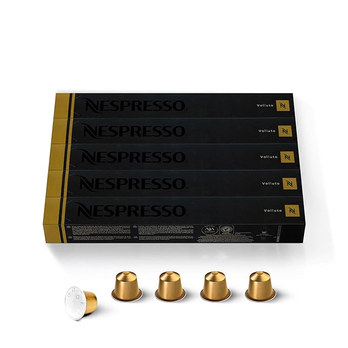 Nespresso Capsules Original Line, Volluto, Mild Roast Espresso Coffee, 50-Count Coffee Pods